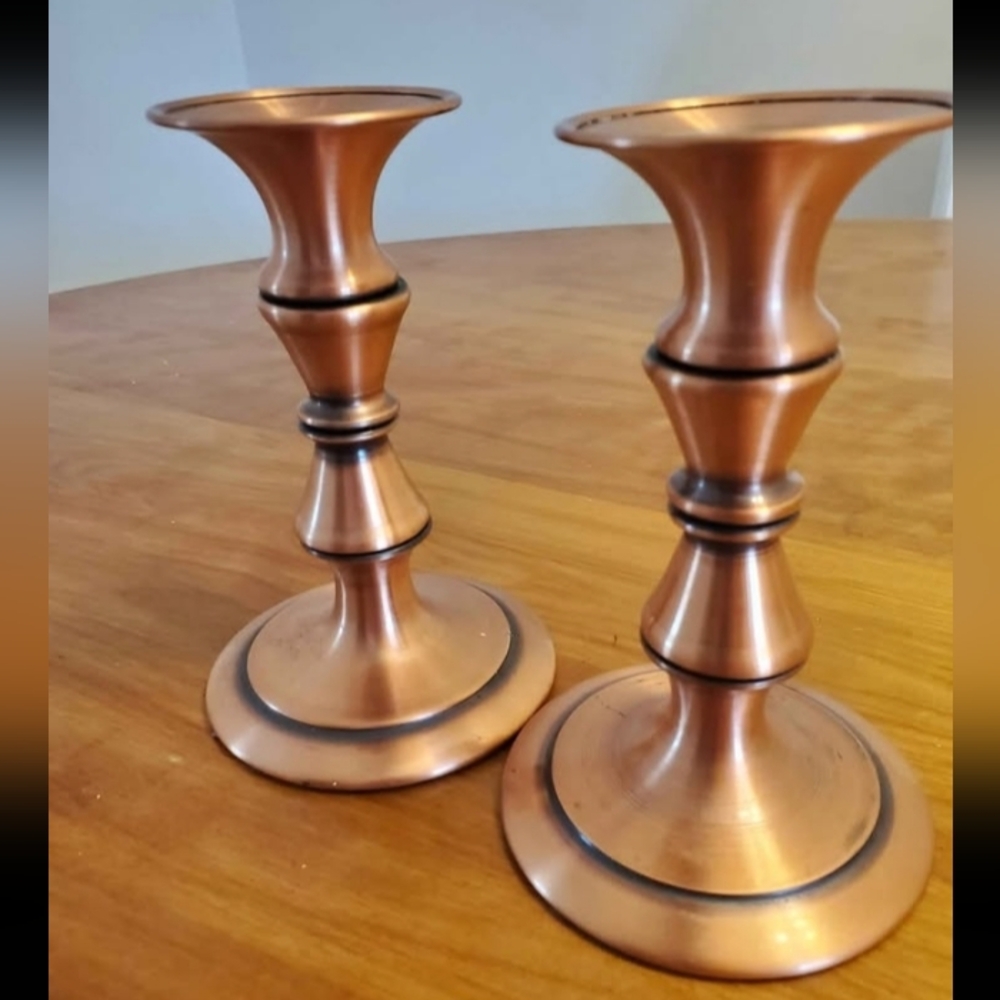 Vintage Copper Candle Holders